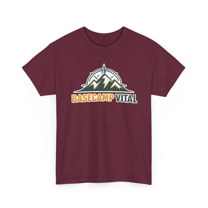 Base Camp Vital Mountain Compass Crewneck T-Shirt | Outdoor Hiking Graphic Tee | Midweight Cotton Trail Shirt (free shipping)