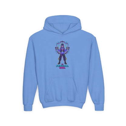 Youth Hoodie — Neon k-Pops Gamer Girl Graphic “Pixel Pal” Streetwear
