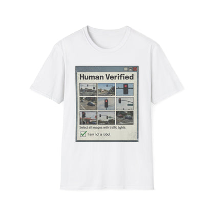 Human Verified T-Shirt – CAPTCHA Traffic Light Graphic Shirt