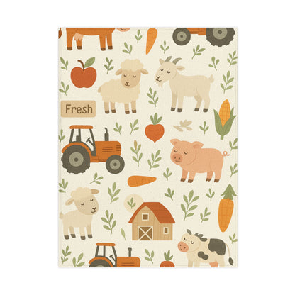 Farm Animal Toddler Blanket - Cozy and Cute Nursery Décor