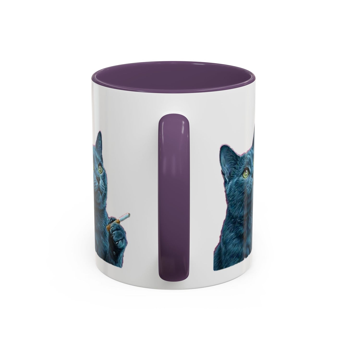 Happy and dazzling smoking cat Coffee Mug — "Happy and Dazzling" Cat Accent Mug (11/15oz) (free shipping)