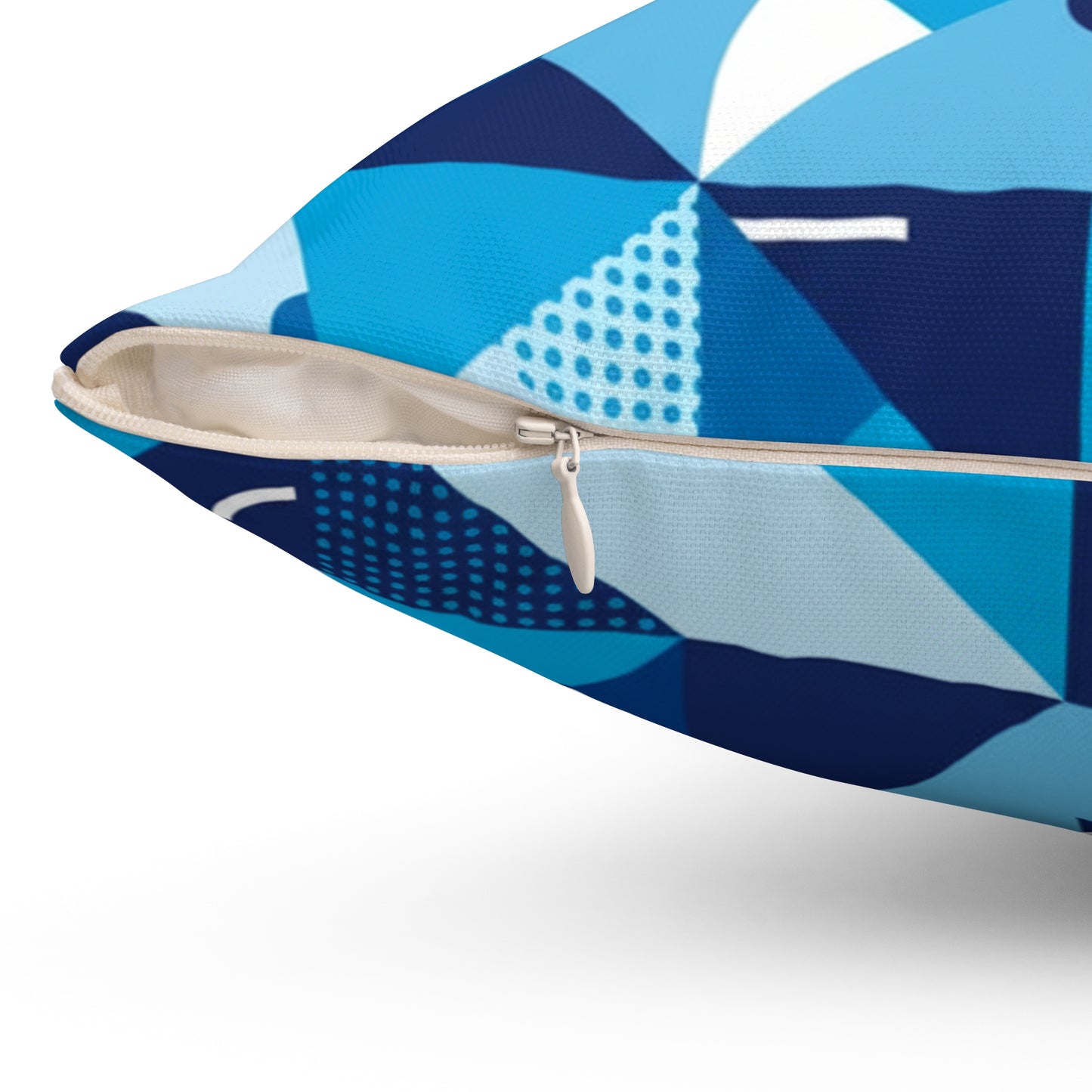 Geometric Blue Mosaic Pillow — Modern Abstract Decorative Throw Pillow (free shipping)