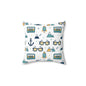 Retro Summer Pattern Throw Pillow — Sunglasses, Cassette & Anchor Decorative Cushion (free shipping)