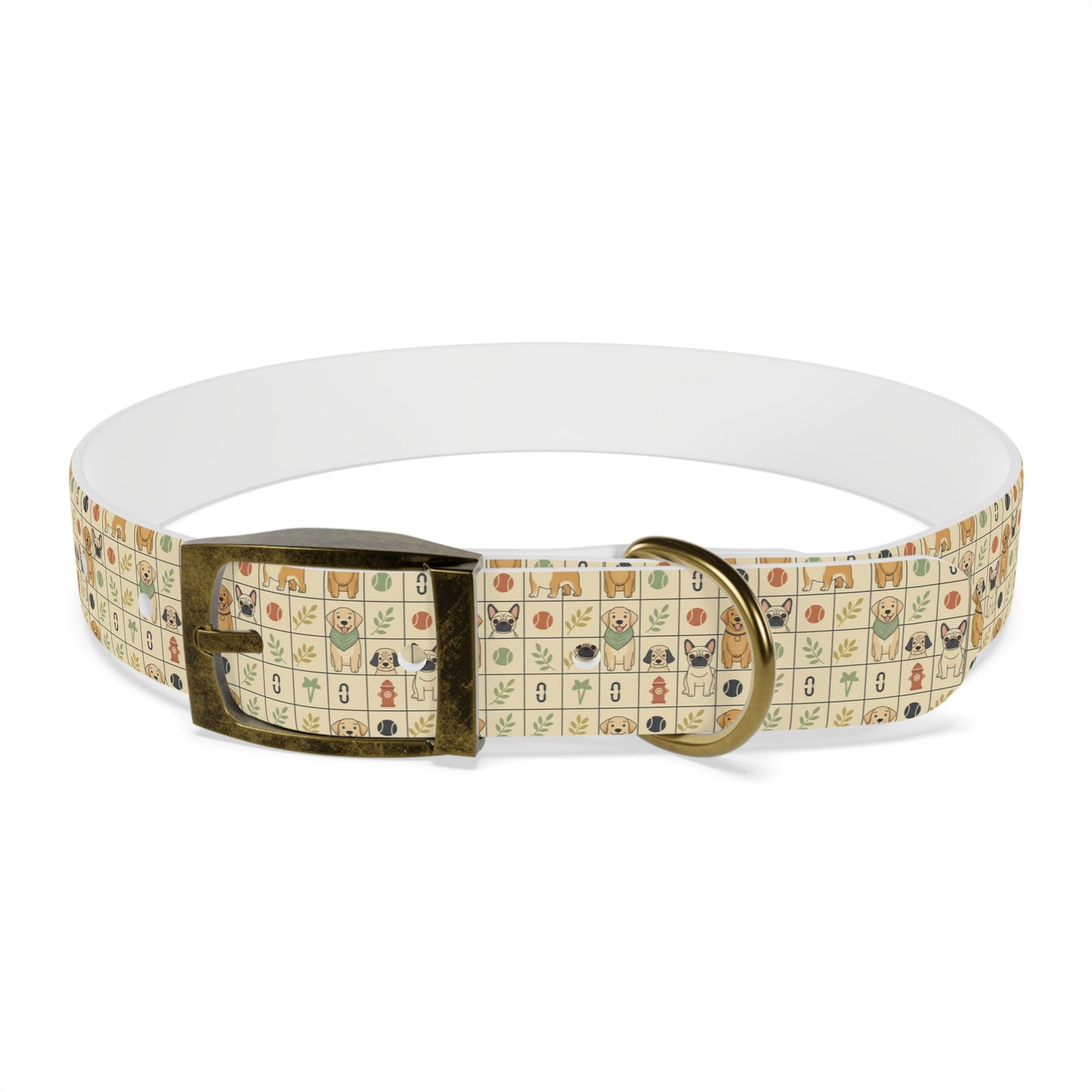 Vintage Puppy Pattern Dog Collar – Cute Retro Dogs & Bones Design