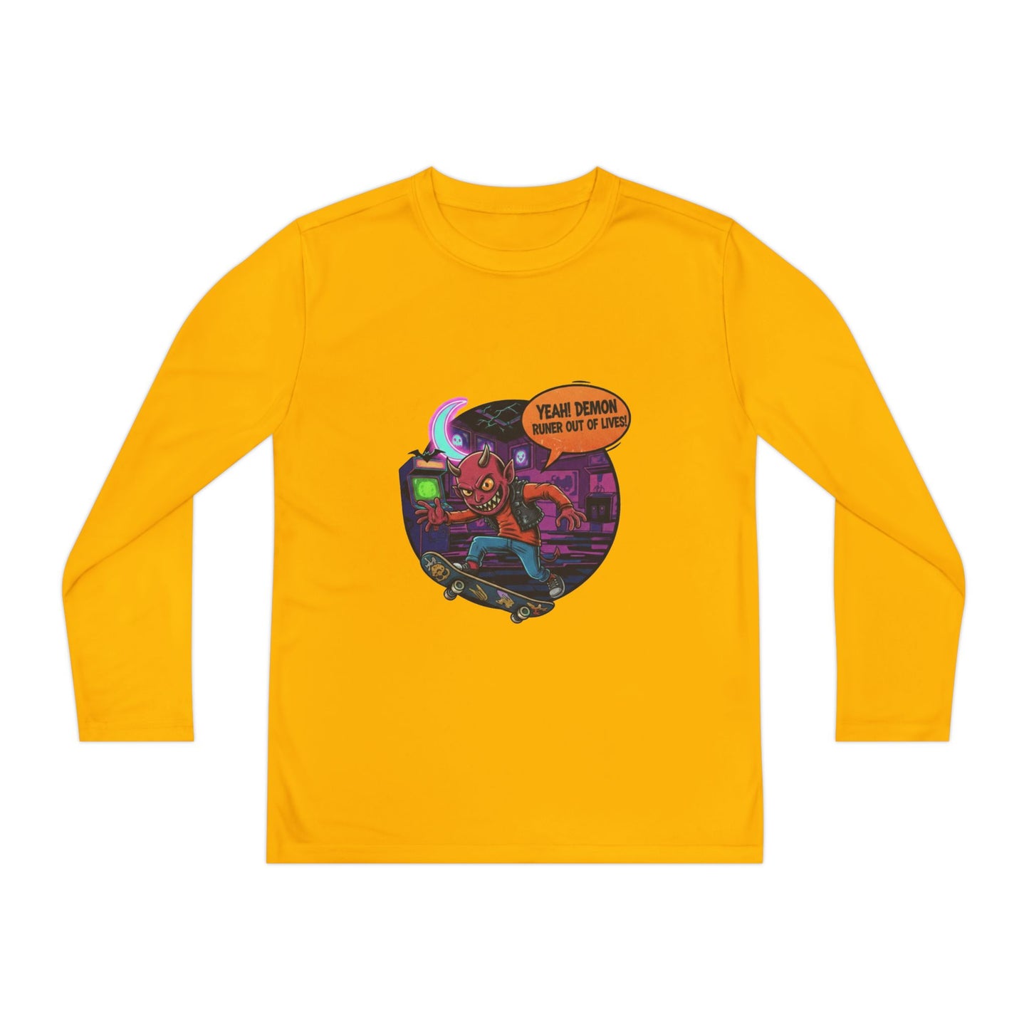 Youth boys Long Sleeve Graphic Tee, Fun Kids Shirt, Halloween Costume Top, Creative Gift for Boys, Unique Kids Fashion