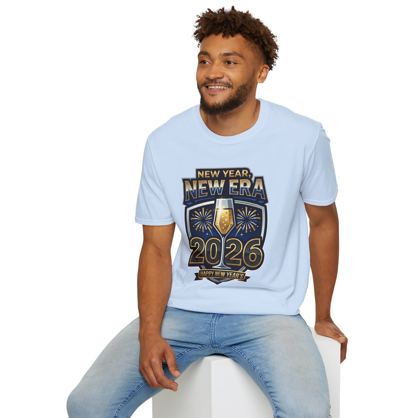 New Year 2026 T-Shirt – "New Year, New Era" Champagne & Fireworks Celebration Tee
