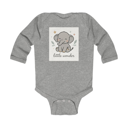 Little Wonder Elephant Infant Bodysuit — Cute Long Sleeve Baby Onesie for Newborns & Baby Showers