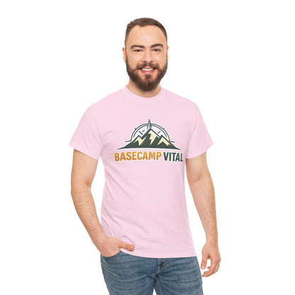 Base Camp Vital Mountain Compass Crewneck T-Shirt | Outdoor Hiking Graphic Tee | Midweight Cotton Trail Shirt (free shipping)