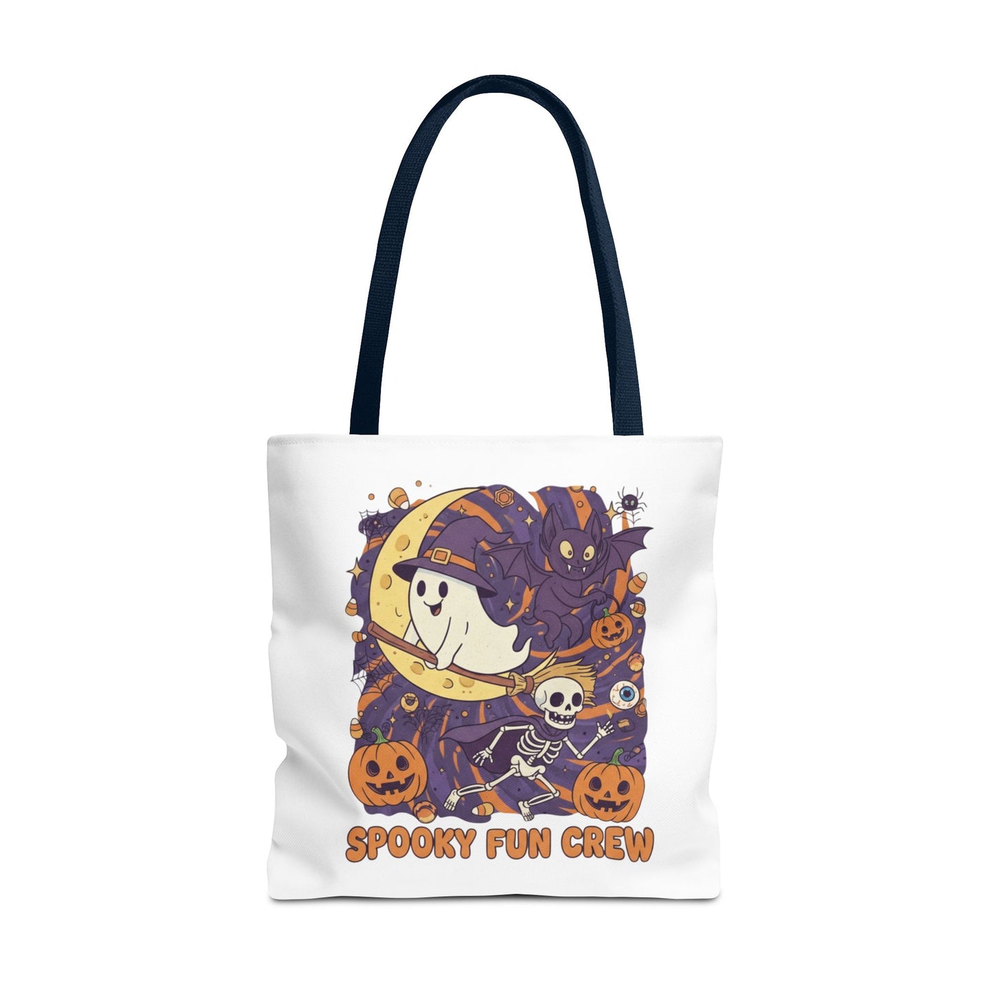Spooky Fun Crew Halloween Tote Bag, Trick or Treat Bag, Haunted House Accessory, Fall Gift, Party Favor