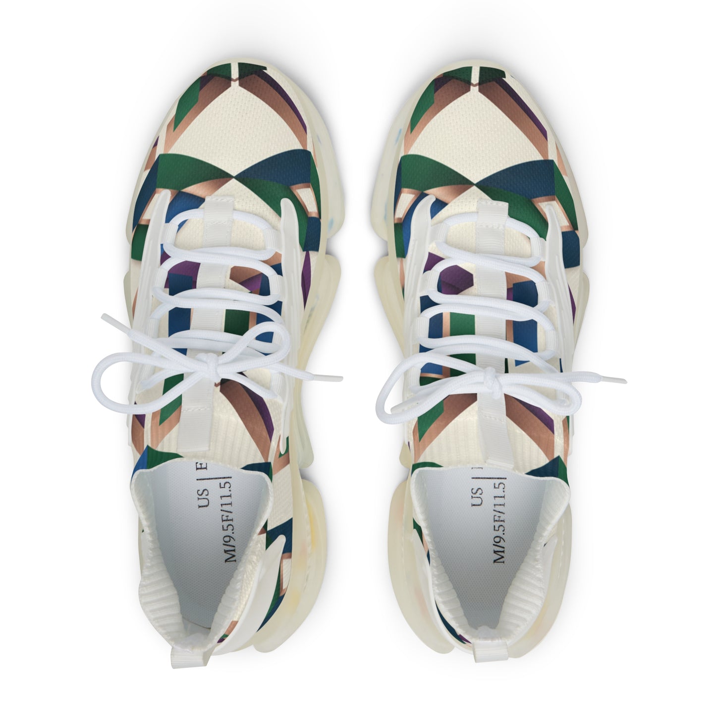 Men's Mesh Sneakers — Geometric Abstract Pattern Athletic Shoes (free shipping)