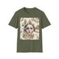 Vintage Doll Face Tee with Glitch Paint Splash