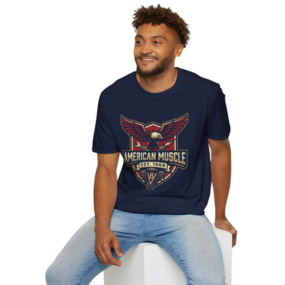 American Muscle Eagle T-Shirt — Vintage V8 Car Lover Tee