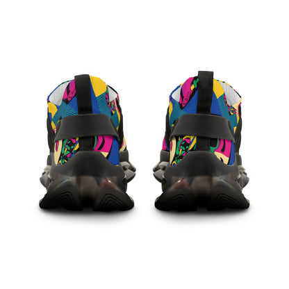 Men's Mesh Sneakers — Retro Pop Art Face Pattern Athletic Shoes (free shipping)