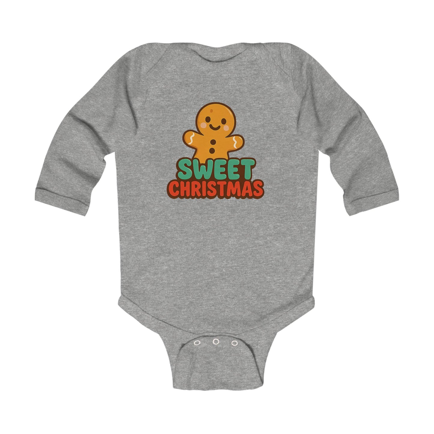 Infant Bodysuit - 'Sweet Christmas' Gingerbread Holiday Baby Onesie