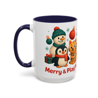 Christmas Animal Mug — "Merry & Playful" Accent Coffee Cup