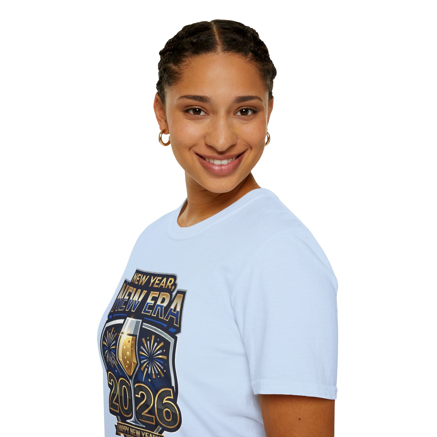 New Year 2026 T-Shirt – "New Year, New Era" Champagne & Fireworks Celebration Tee