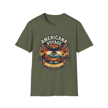 Americana Voyage retro Graphic T-Shirt — Coast to Coast Eagle Sunset