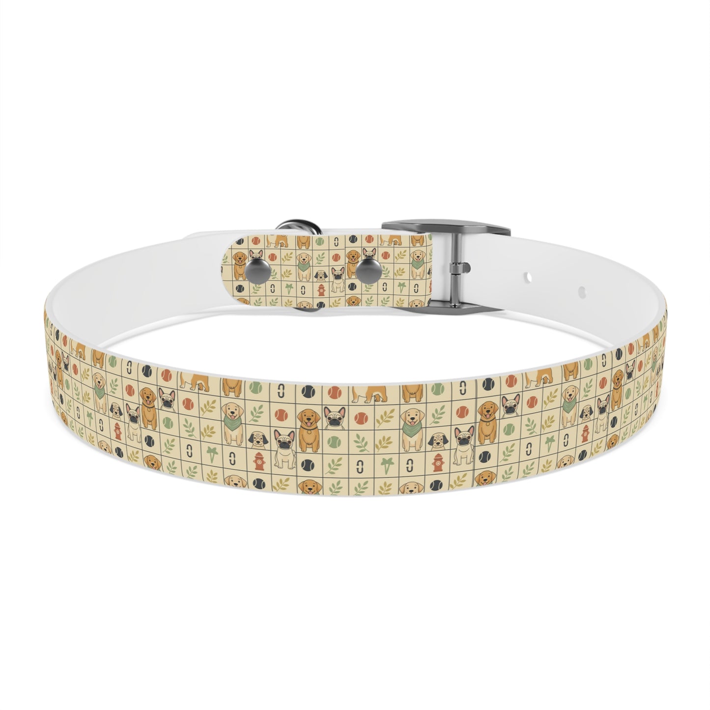 Vintage Puppy Pattern Dog Collar – Cute Retro Dogs & Bones Design