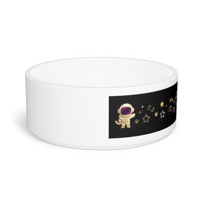 Astronaut ceramic Pet Bowl — Space Stars Ceramic Dog & Cat Dish