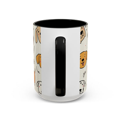 Cute Dog Pattern Accent Coffee Mug – Cute Cartoon Puppies 11/15oz