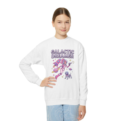 Youth Sweatshirt — "Galactic Dreamer" Astronaut Mermaid Crewneck