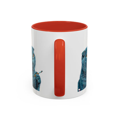 Happy and Dazzling Accent Coffee Mug — Cute Cat Art, Motivational Tea & Coffee Cup (free shipping)