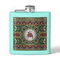 Holiday Poinsettia Flask — 6oz Stainless Steel Christmas Hip Flask (free shipping)