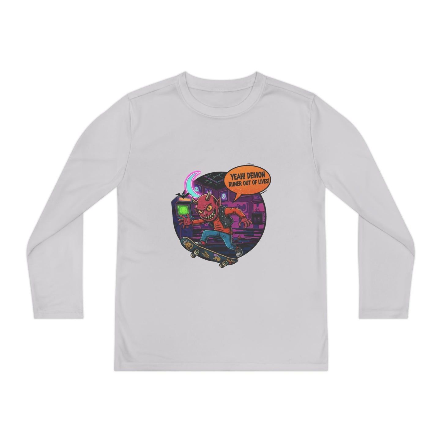 Youth boys Long Sleeve Graphic Tee, Fun Kids Shirt, Halloween Costume Top, Creative Gift for Boys, Unique Kids Fashion