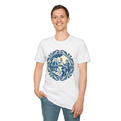Vintage Blue Rococo Smartphone Toile -  T-Shirt