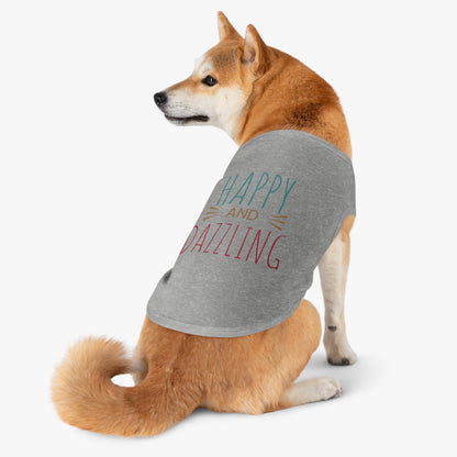 Happy and Dazzling Pet Tank Top — Colorful Graphic Dog Shirt for Everyday Wear