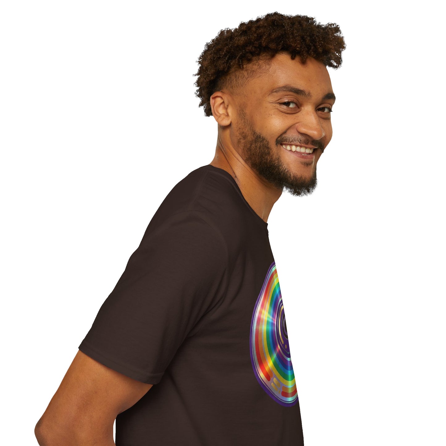 Retro Rainbow CD- Vinyl Record T-Shirt