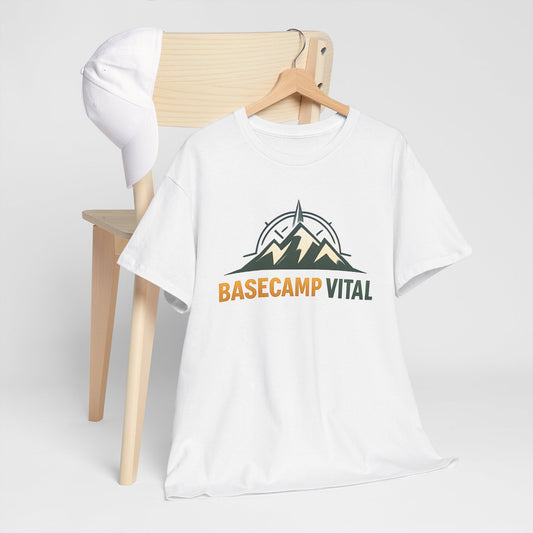 Base Camp Vital Mountain Compass Crewneck T-Shirt | Outdoor Hiking Graphic Tee | Midweight Cotton Trail Shirt (free shipping)