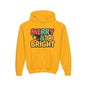 Youth Hoodie — 'Merry & Bright' Colorful Holiday Kids Sweatshirt