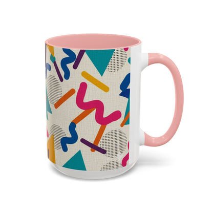 Retro Memphis Pattern Coffee Mug — 11/15oz Accent Ceramic Mug