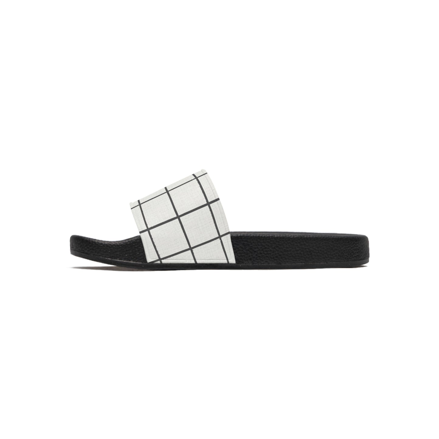 Men's Slide Sandals Minimalist Grid with Irregularities / Broken Squares