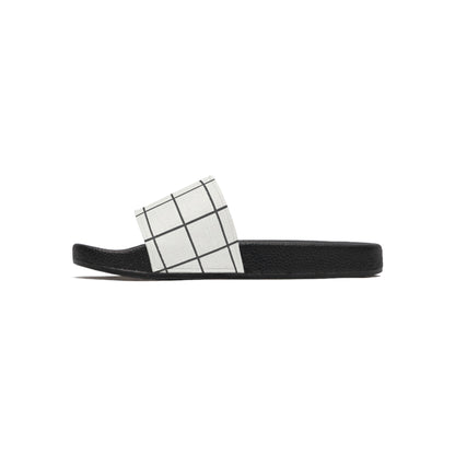 Men's Slide Sandals Minimalist Grid with Irregularities / Broken Squares