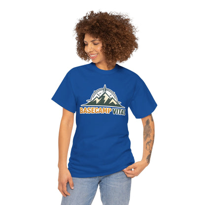 Base Camp Vital Mountain Compass Crewneck T-Shirt | Outdoor Hiking Graphic Tee | Midweight Cotton Trail Shirt (free shipping)