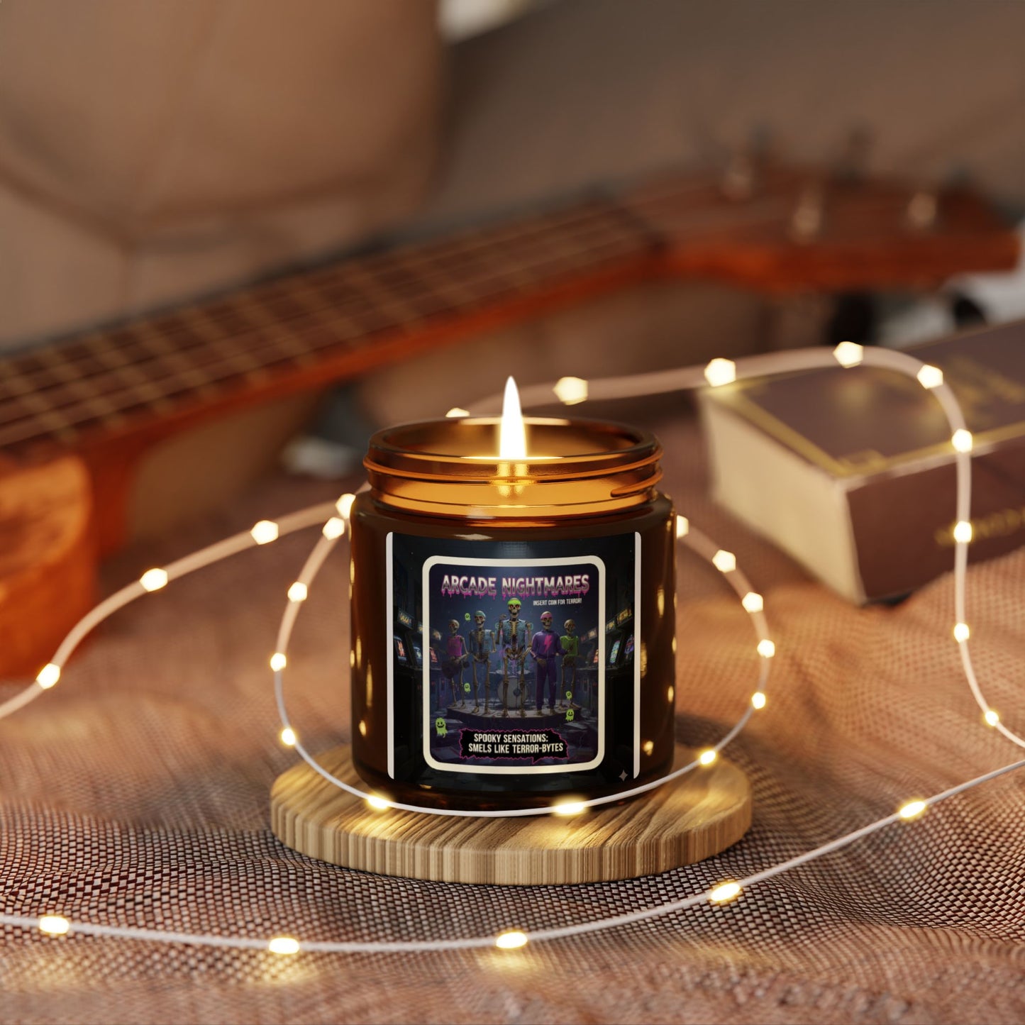 Arcade Nightmares Scented Soy Candle, Cozy Home Fragrance, Unique Gift for Gamers, Ambiance Maker, Relaxation Candle