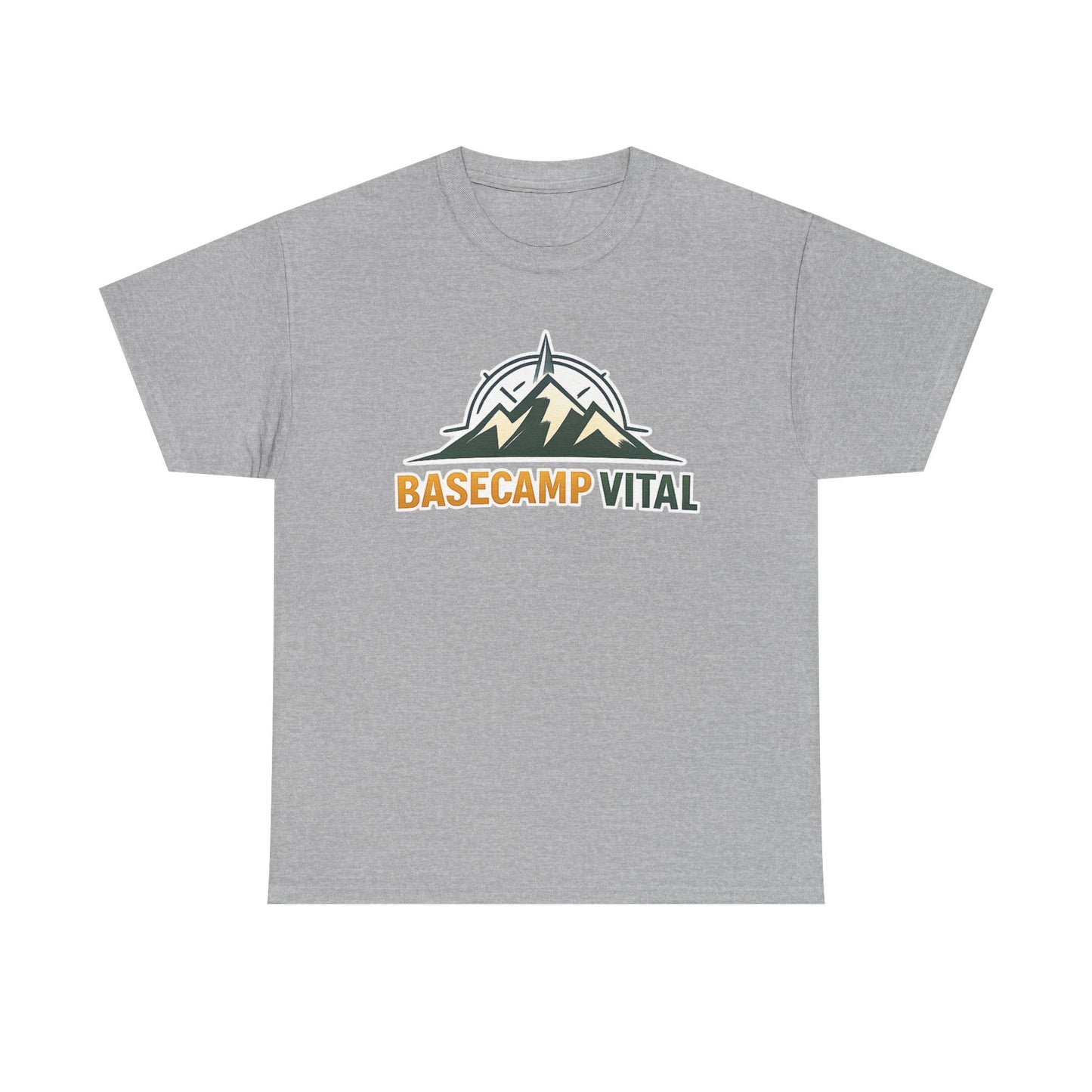 Base Camp Vital Mountain Compass Crewneck T-Shirt | Outdoor Hiking Graphic Tee | Midweight Cotton Trail Shirt (free shipping)