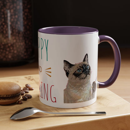 Happy and Dazzling Smoking Cat Accent Coffee Mug — 11/15oz (free shipping)