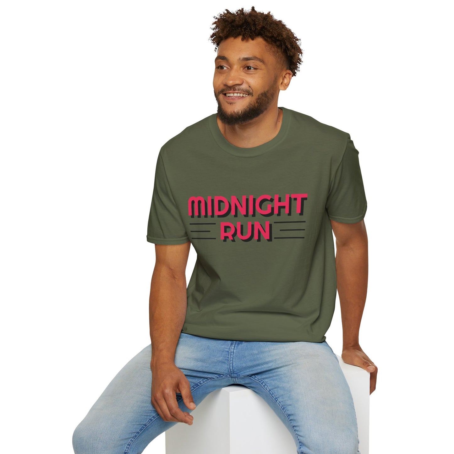 Midnight Run T-Shirt — Retro Pink Track Graphic Tee