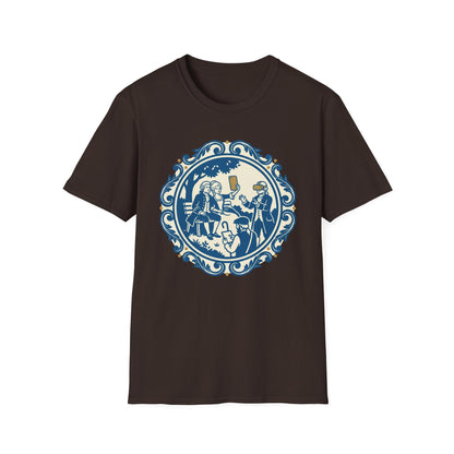 Vintage Blue Rococo Smartphone Toile -  T-Shirt