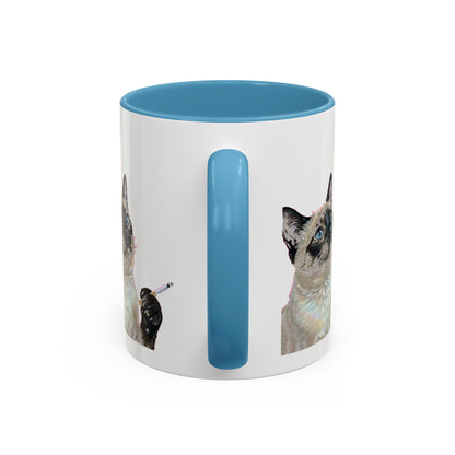 Happy and Dazzling Smoking Cat Accent Coffee Mug — 11/15oz (free shipping)