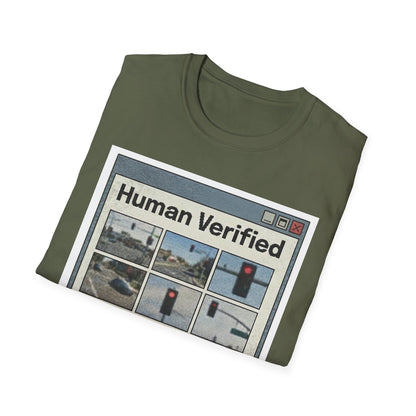 Human Verified T-Shirt – CAPTCHA Traffic Light Graphic Shirt
