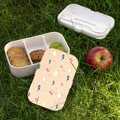 Playful Beach-Themed Bento Lunch Box for Summer Adventures