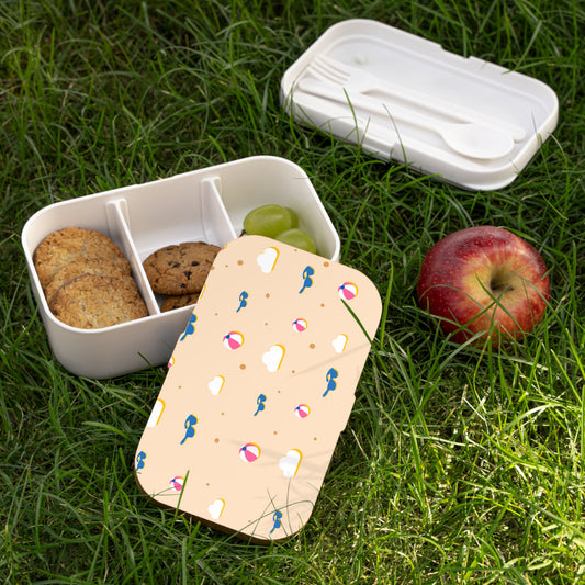 Playful Beach-Themed Bento Lunch Box for Summer Adventures