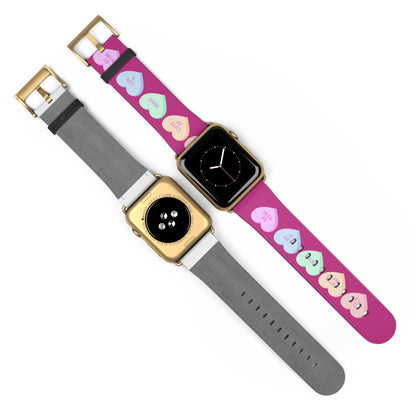 Colorful Valentine’s Day candy Hearts Watch Band - Cute, Adjustable Strap for All Occasions