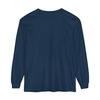 Women’s navy blue Garment-Dyed Long Sleeve T-Shirt for All Seasons