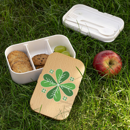 St. Patrick’s day Eco-Friendly Bento Lunch Box with Clover Design