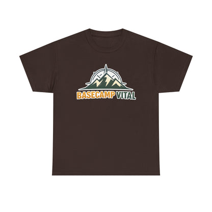 Base Camp Vital Mountain Compass Crewneck T-Shirt | Outdoor Hiking Graphic Tee | Midweight Cotton Trail Shirt (free shipping)